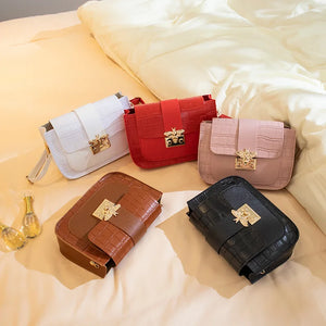 Crocodile Pattern Messenger Bag Tote Purse Women Shoulder Handbag