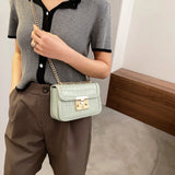 Crocodile Pattern Mini PU Leather Crossbody Bag Chain Shoulder Handbag