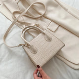 Crocodile Chain Shoulder Handbag PU Leather Crossbody Bag