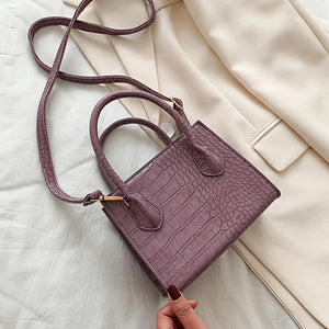 Crocodile Chain Shoulder Handbag PU Leather Crossbody Bag