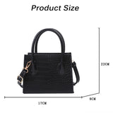Crocodile Chain Shoulder Handbag PU Leather Crossbody Bag