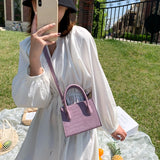 Crocodile Chain Shoulder Handbag PU Leather Crossbody Bag