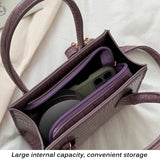 Crocodile Chain Shoulder Handbag PU Leather Crossbody Bag