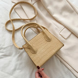 Crocodile Chain Shoulder Handbag PU Leather Crossbody Bag