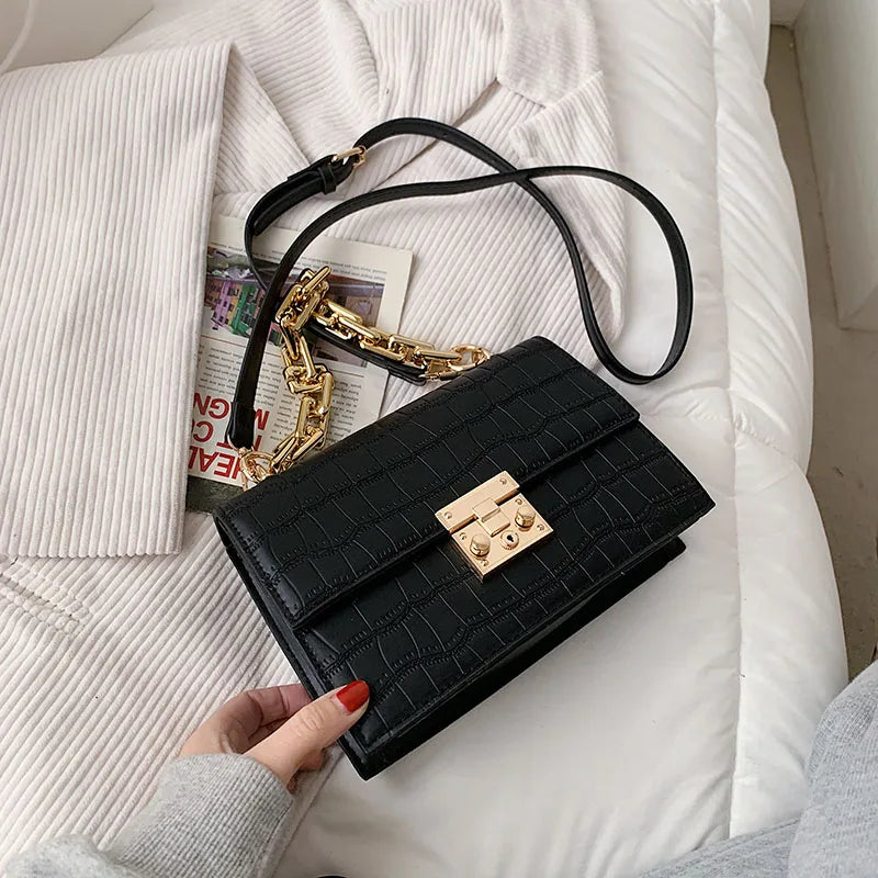 Crocodile Pattern PU Leather Crossbody Shoulder Bag For Women