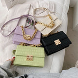 Crocodile Pattern PU Leather Crossbody Shoulder Bag For Women
