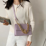 Crocodile Pattern PU Leather Crossbody Shoulder Bag For Women