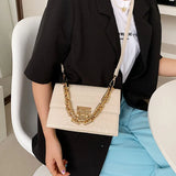 Crocodile Pattern PU Leather Crossbody Shoulder Bag For Women