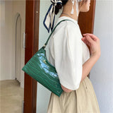 Crocodile Pattern PU Leather Handbag Shoulder Bag Ladies Armpit Casual Women