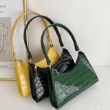 Crocodile Pattern PU Leather Handbag Shoulder Bag Ladies Armpit Casual Women