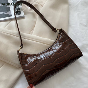 Crocodile Pattern Shoulder Bag Women Tote Clutch