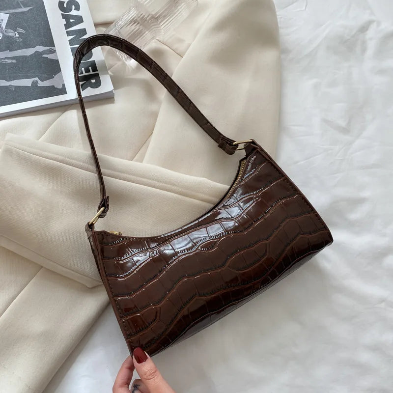 Crocodile Pattern Shoulder Bag Women Tote Clutch