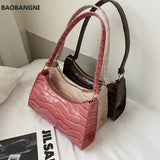 Crocodile Pattern Shoulder Bag Women Tote Clutch