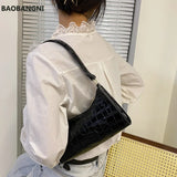 Crocodile Pattern Shoulder Bag Women Tote Clutch