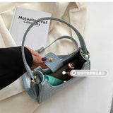 Crocodile Pattern PU Leather Small Shoulder Messenger Bag For Women