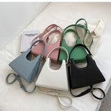 Crocodile Pattern PU Leather Small Shoulder Messenger Bag For Women