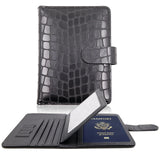 Crocodile Pattern Passport Cover Travel Case Holder