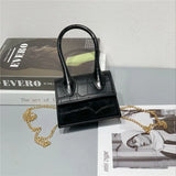 Crocodile Pattern Pu Chain Ladies Small Square Bag Buckle Shoulder Bag