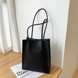 Crocodile Pattern Pu Leather Shopping Bag Female Handbag Large Capacity
