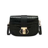 Crocodile Pattern Saddle Bag Ladies Handbag All-match Ladies Shoulder