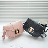 Crocodile Pattern Saddle Bag Ladies Handbag All-match Ladies Shoulder