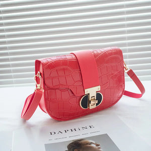 Crocodile Pattern Saddle Bag Ladies Handbag All-match Ladies Shoulder