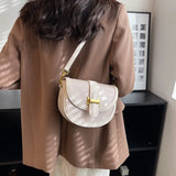 Crocodile Pattern Crossbody Saddle Bag for Women