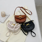 Crocodile Pattern Crossbody Saddle Bag for Women