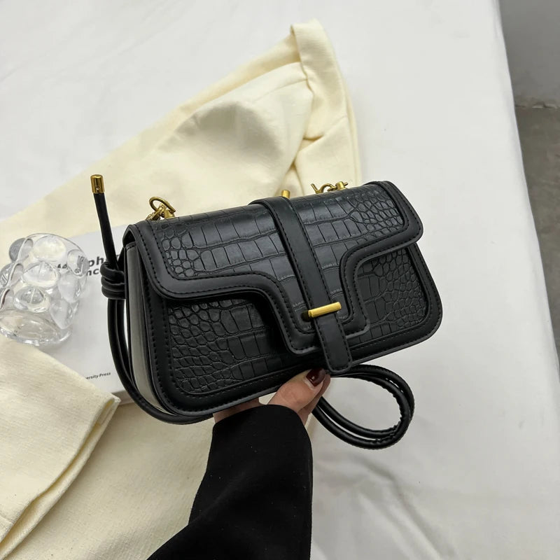 Crocodile Saddle Crossbody Bag for Women - Spring Trends Handbag