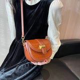 Crocodile Pattern Crossbody Saddle Bag for Women