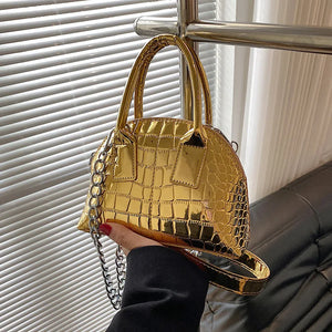 Crocodile Pattern Shell Bag Small Shoulder Bag