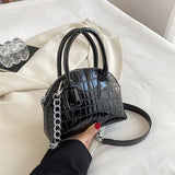 Crocodile Pattern Shell Bag Small Shoulder Bag