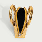 Crocodile Pattern Metal Mini Shell Bag