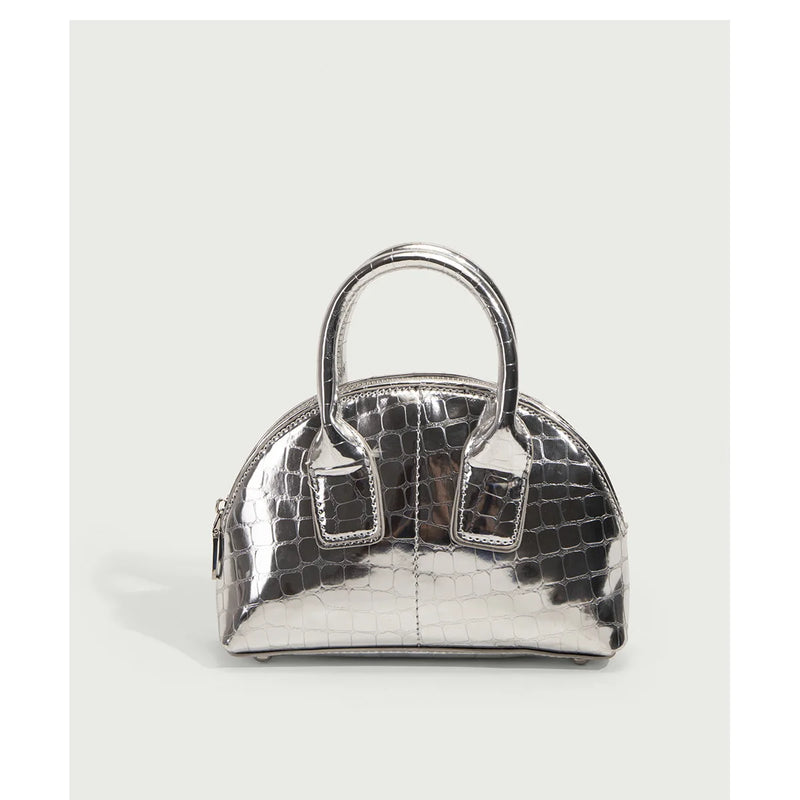 Crocodile Pattern Metal Mini Shell Bag