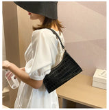 Crocodile Pattern Shopping Bag Retro Casual Women Totes Small Shoulder Bags