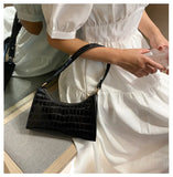 Crocodile Pattern Shopping Bag Retro Casual Women Totes Small Shoulder Bags