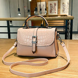 Crocodile Pattern Shoulder Bag PU Leather Flap Square Bag Crossbody Bag