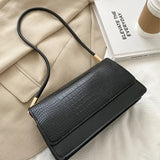Crocodile Pattern Shoulder Bag Women Flap Armpit Bag Small Square Bag