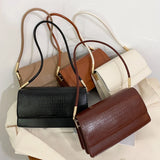 Crocodile Pattern Shoulder Bag Women Flap Armpit Bag Small Square Bag