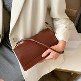 Crocodile Pattern Shoulder Bag Women Flap Armpit Bag Small Square Bag