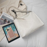Crocodile Pattern Shoulder Bags With Chain Large Capacity Leather Shopping Bag
