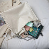 Crocodile Pattern Shoulder Bags With Chain Large Capacity Leather Shopping Bag