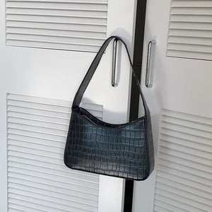 Crocodile Pattern Shoulder Side Bags For Women Vintage PU Leather Bag