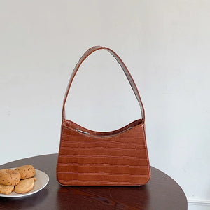 Crocodile Pattern Shoulder Side Bags For Women Vintage PU Leather Bag