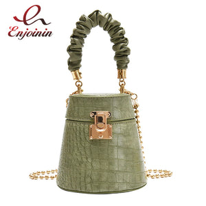 Crocodile Pattern Bucket Bag Crossbody  Purses Handbags Female Bag
