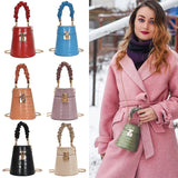 Crocodile Pattern Bucket Bag Crossbody  Purses Handbags Female Bag