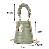 Crocodile Pattern Bucket Bag Crossbody  Purses Handbags Female Bag