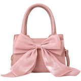 Crocodile Pattern Small Messenger Bag with Bow for Women