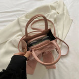 Crocodile Pattern Small Messenger Bag with Bow for Women