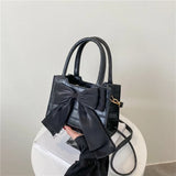 Crocodile Pattern Small Messenger Bag with Bow for Women